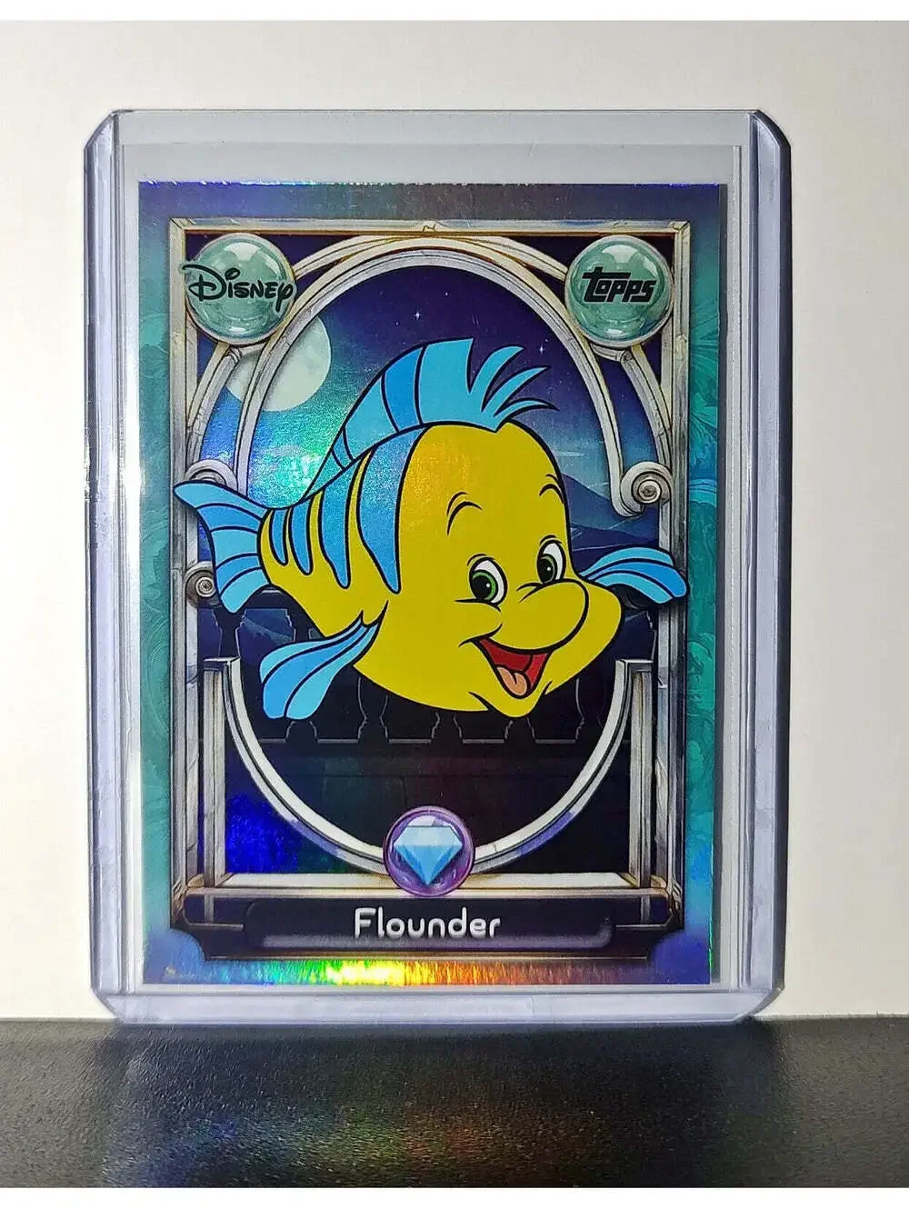 Flounder 2025 Topps Disney Wonder #122 Diamond Card The Little Mermaid